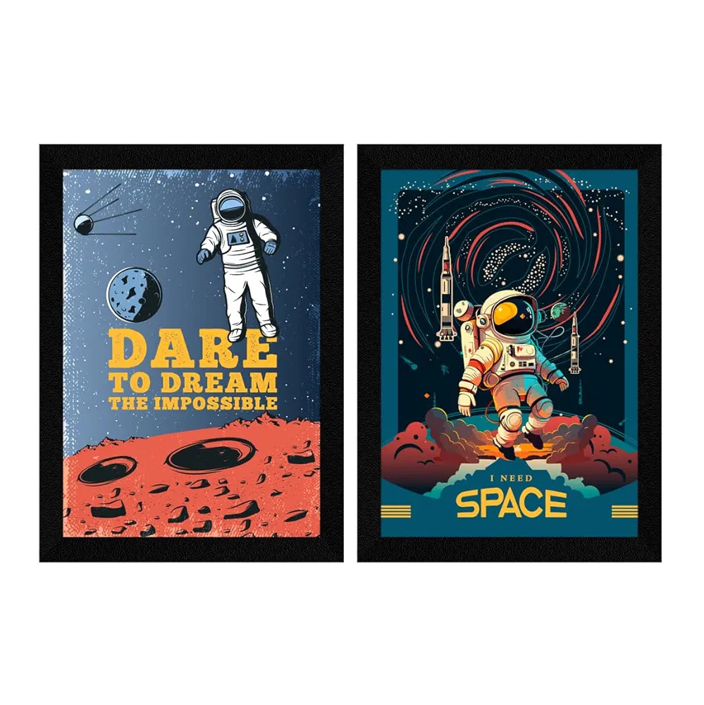 ArtX Paper Space Motivational Quotes Wall Frames Set of 2