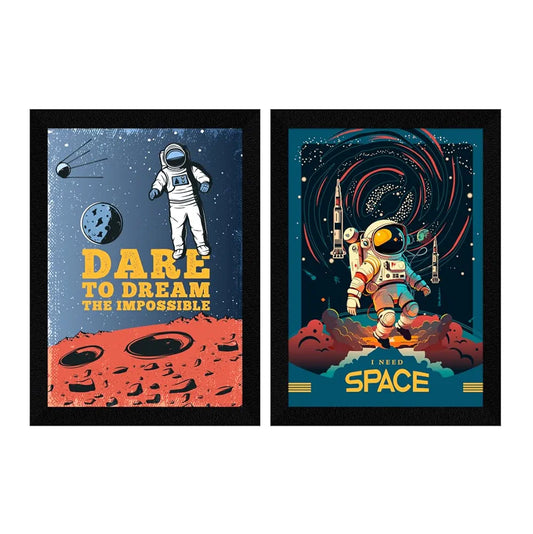 ArtX Paper Space Motivational Quotes Wall Frames Set of 2