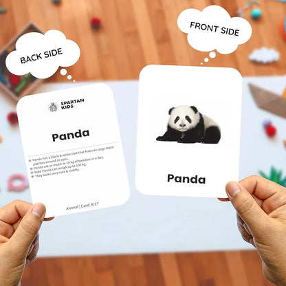 SPARTAN KIDS® Animal Flash Cards for Kids | 27 Early Learning Flash Cards Easy & Fun Way of Learning 1 Year to 6 Years Babies