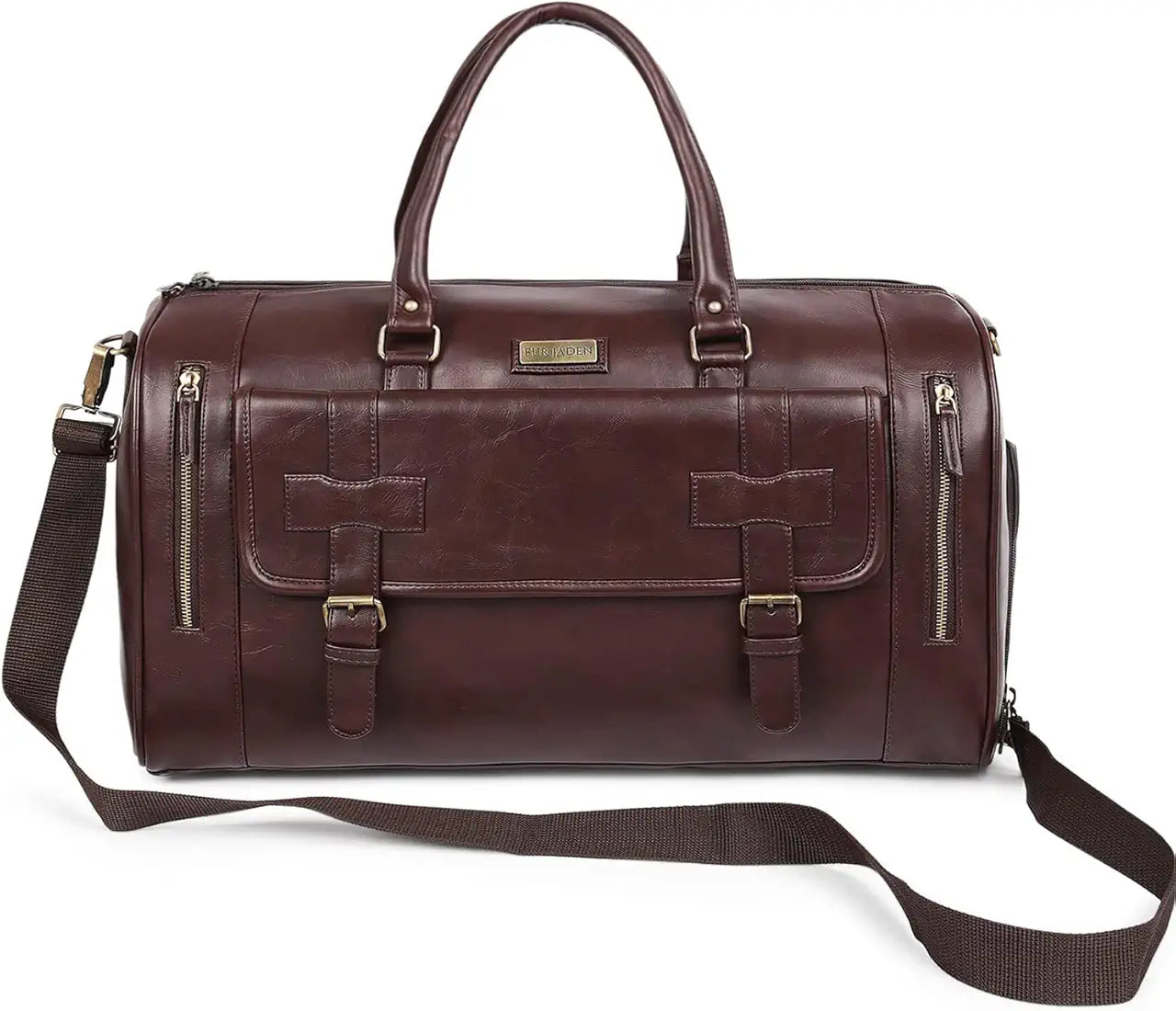 Fur Jaden Weekender Premium Duffle Bag with Shoe Pocket for Travel for Men and Women Made of Faux Leather with Attachable Shoulder Strap Cabin Holiday Bag 