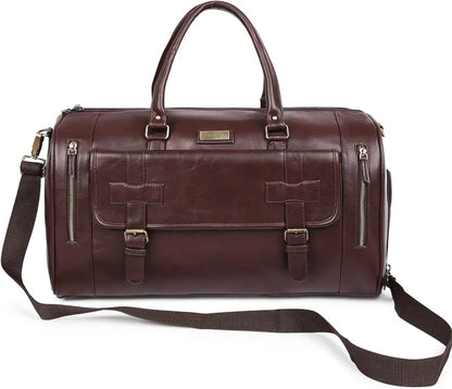 Fur Jaden Weekender Premium Duffle Bag with Shoe Pocket for Travel for Men and Women Made of Faux Leather with Attachable Shoulder Strap Cabin Holiday Bag 