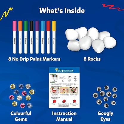 Skillmatics Rock Painting Kit Mess Free Art & Craft Activity For Girls & Boys Creative Activity