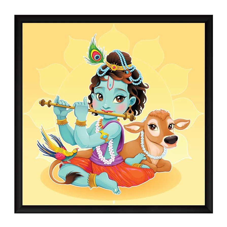 ArtX Paper Traditional Krishna Wall Art Painting Multicolor