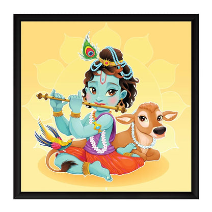 ArtX Paper Traditional Krishna Wall Art Painting Multicolor
