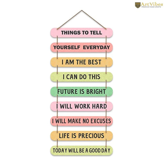 Artvibes Self Motivation Quotes Mdf Wooden Wall Hanging for Home Livingroom Art Items