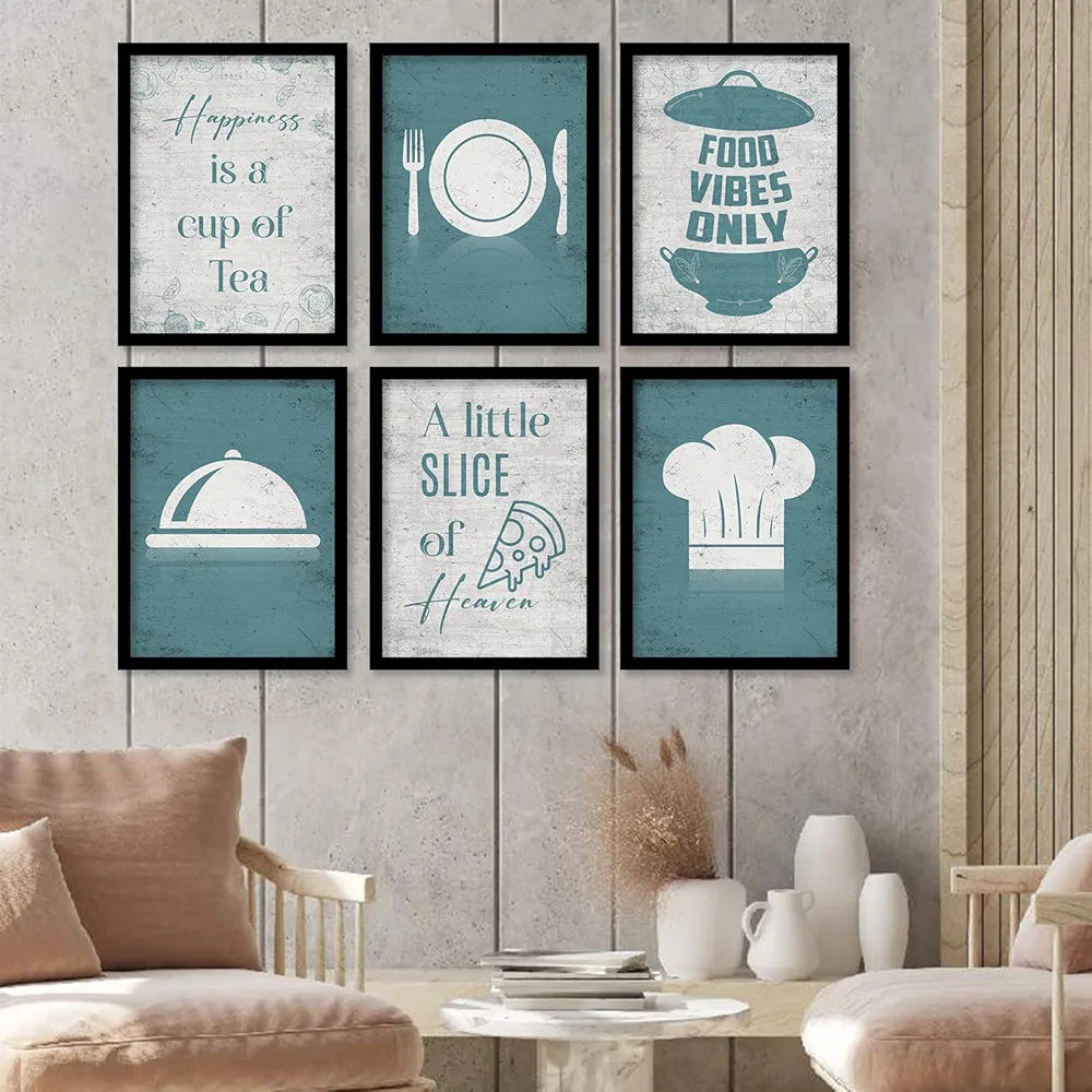 Kotart Wood Happiness Is A Cup Of Tea Restaurant Quotes Posters With Frame For Kitchen