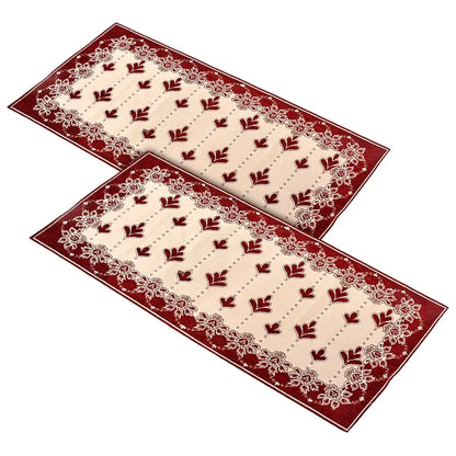 Kuber Industries Rectangular Floral Print Cotton Table Runner for Dining and Center Table Set of 2 Maroon