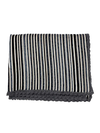 Saral Home Easy Living Soft Decorative Viscose Chenille Striped Sofa Covers/throw Grey