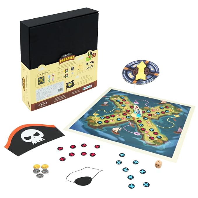 Bloomingo Board Game - Pirate's Paradise | Exciting Pirate Treasure Hunt Adventure Game for Kids & Adults