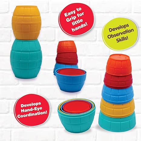 Funskool Giggles Stacking Barrels Stacking Toy For kids Blocks with Animals Preschool Toys
