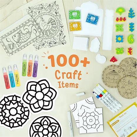 Imagimake Learn Indian Art Forms-Arts and Craft DIY Kit For Kids Block Printing Arts