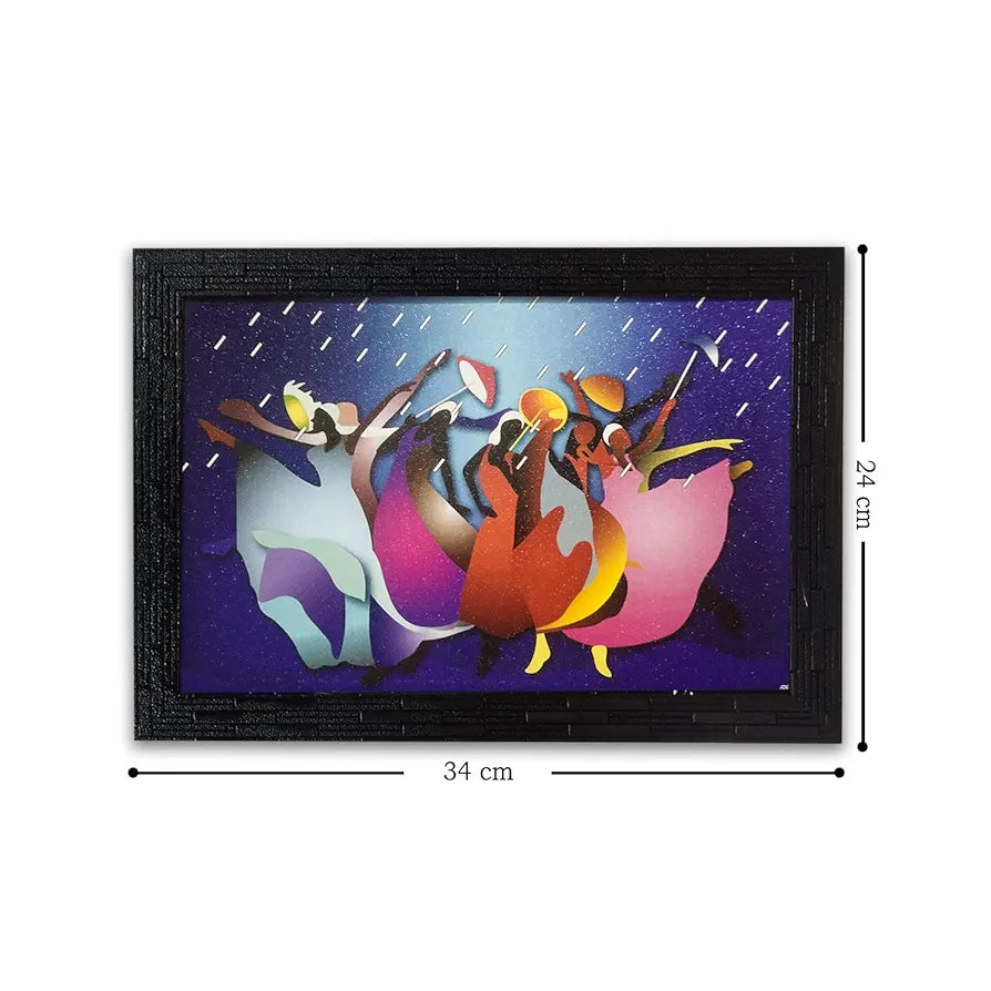 Lifehaxtore Wooden Framed Modern Art Rain Painting Zen Modern Art - Model 1