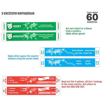 Chalk and Chuckles Smart Sticks Countries of the World Games for Kids | Fun Educational Toys | Card Game | Map Puzzle