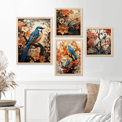 kotart Nature Inspired wall Art Paintings with Frame Set of 4 Frames D
