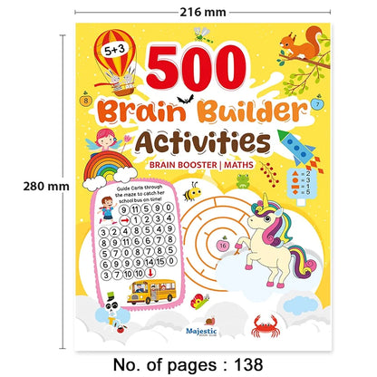 500 Brain Builder Activity Book for Kids Age 4+ | Maths & Brain Booster Activities | Early Learning Workbook with Matching Games, Puzzles, Number Activities & More