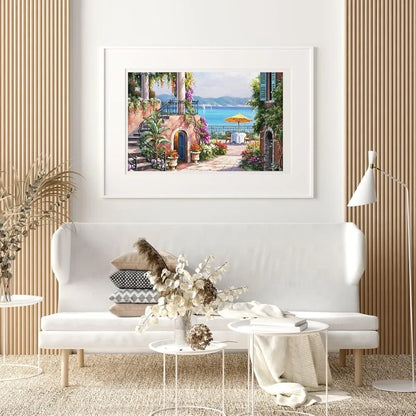 TULIP N TURTLE Sea Side Scenary Diy Acrylic Paint By Number Kit For Beginner Number Painting Kit Painting By Number Acrylic Oil Painting. Wall Decoration Diy Painting Kit ,Multi-Coloured