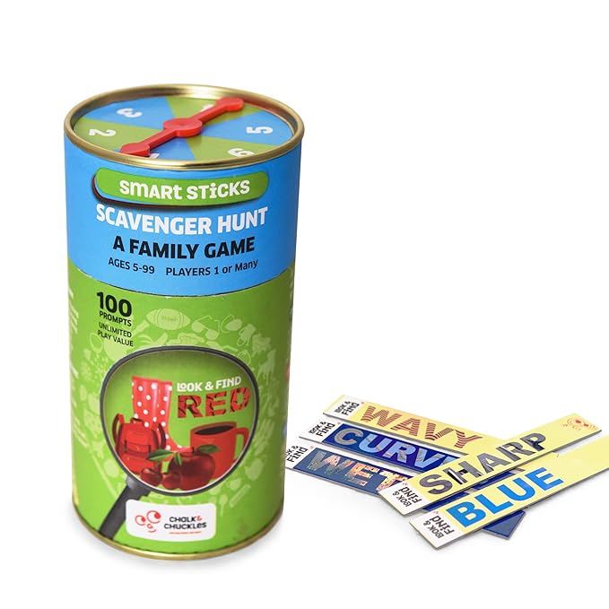 Chalk and Chuckles Smart Sticks Scavenger Hunt Game for Kids | Fun Family Game | Indoor and Outdoor Toys | Educational Toys