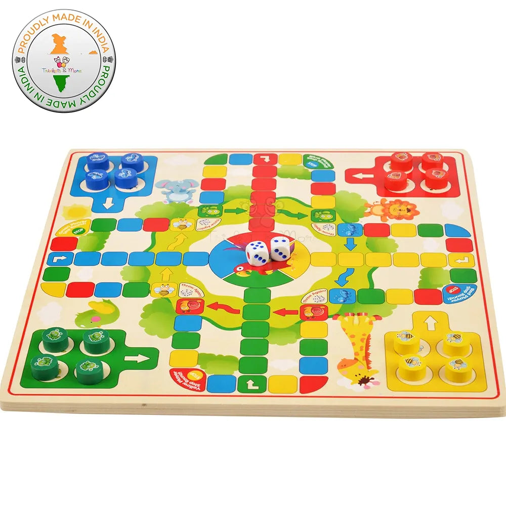 Trinkets & More - Chinese Checker Board & Ludo 2 in 1 Premium Wooden Classic Board Game for Adults and Kids Superb Family Office Game | Picnic Toys 3+ Years 