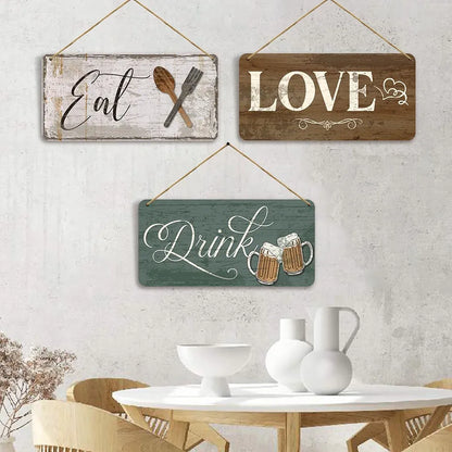 Kotart Kitchen Quotes Wooden Wall Art Hanging for Restaurant Bar Dianing Area 7