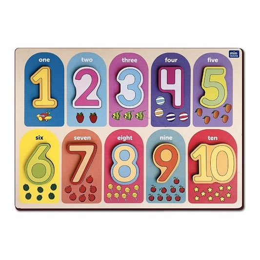 Mini Leaves Lets Count 1 to 10 Preschool Wooden Learning Toys for 2+ Years Kids | Educational Early Counting and Number