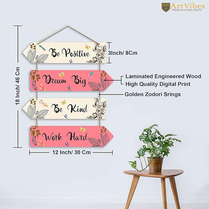 Artvibes Motivational Quotes Decorative Wall Art Mdf Wall Hanger for Living Room