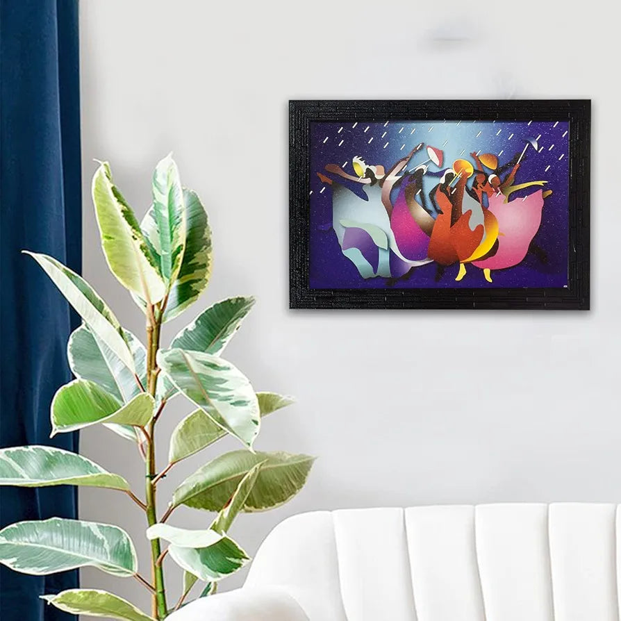 Lifehaxtore Wooden Framed Modern Art Rain Painting Zen Modern Art - Model 1