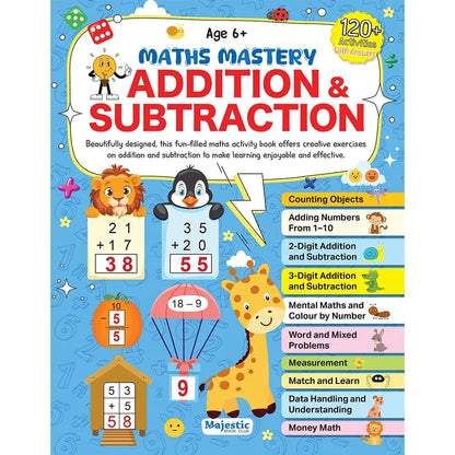 Addition & Subtraction Maths Activity Book for Kids | 120+ Engaging Activities | Fun Characters & Colourful Images | Skill Booster Activities for Children Age 6+ | Learn, Play Everyday | The Book Tree Books