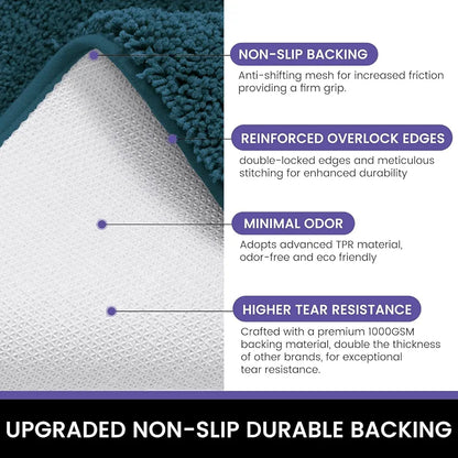 Luxe Home International Microfibre Rectangular Home Bath Mat Super Soft Anti Skid Newman Mats For Bathroom  Colour Teal
