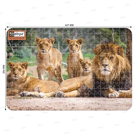 ABYZ The Lion Family Wooden Puzzle Play and Learn Educational Wooden Jigsaw Puzzle 300 Pieces