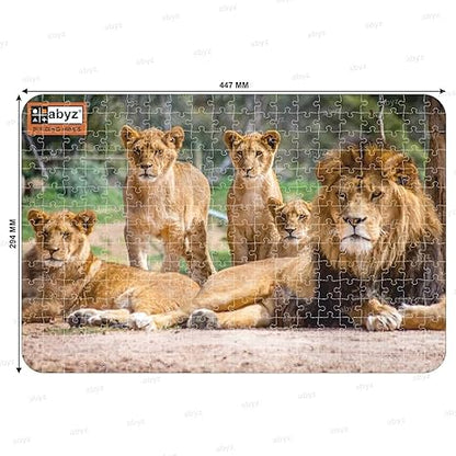 ABYZ The Lion Family Wooden Puzzle Play and Learn Educational Wooden Jigsaw Puzzle 300 Pieces
