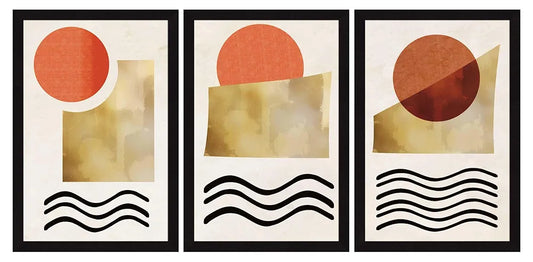 ArtX Paper Boho Landscape Aesthetic Wall Painting Set Of 3