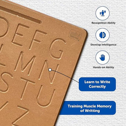 Mini Leaves Alphabet Tracing Board Wooden Board Montessori | Tracing Letters for Kids Toddler Writing Tools for Beginners