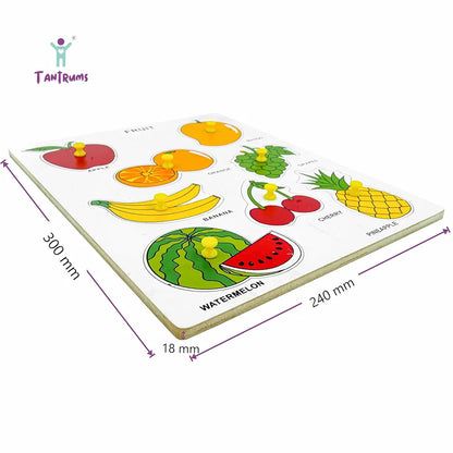 Tantrums Preschool Fruit Puzzle Set Toy Designed Based on Montessori Educational Learning Process - Attractive Multicolor Education Puzzle Learning Aid for Kids 