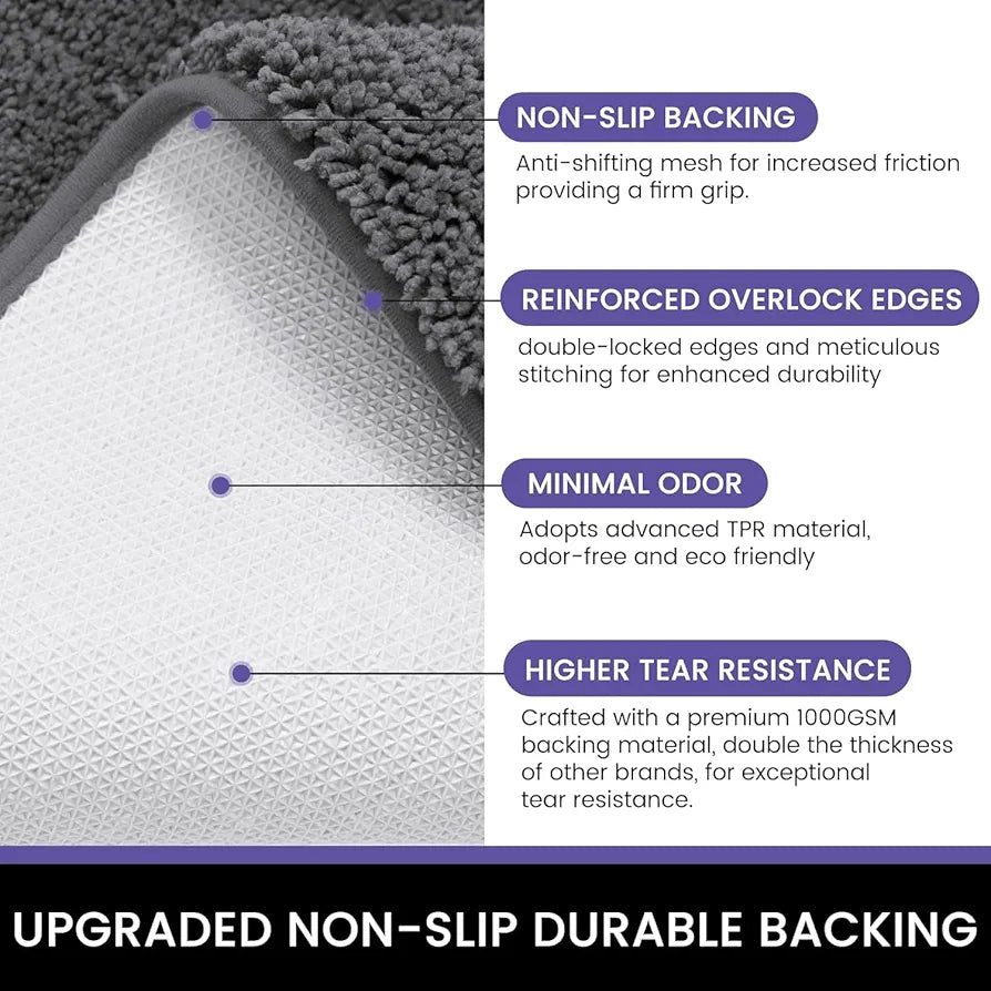 Luxe Home International Runner Super Soft Anti Skid Newman Rug For Bedroom  Rectangular Colour Grey