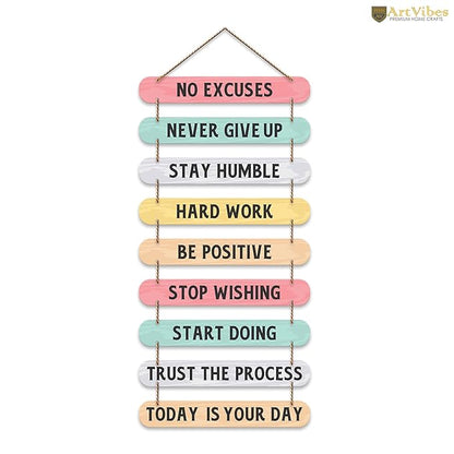 Artvibes Decorative Motivational Quotes Printed Mdf Wooden Wall Hanging | Modern Wall Decoration Accessories