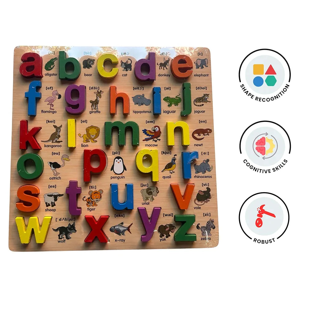 Trinkets & More ABC Small Letter Alphabet Puzzles Game Board for Toddlers Kids Educational Learning Toys 2+Years 