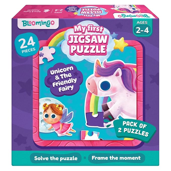 Bloomingo Puzzle Kit for Kids | My First Jigsaw Puzzle | Unicorn & the Friendly Fairy | 20+ Jigsaw Pieces