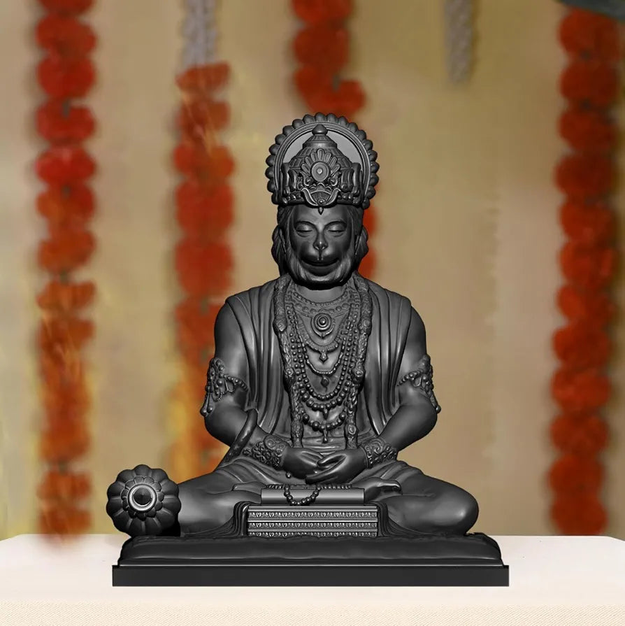 Jd Fresh 4.5 Inch Bajrangbali Statue with Gada - Black