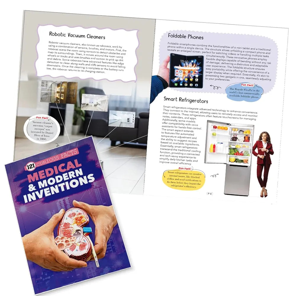 121 Medical & Modern Inventions Facts Book for Kids Ages 8+ | Educational Paperback with Colourful Images & Bold Text | 121 Curious Facts for All Ages by Majestic Book Club