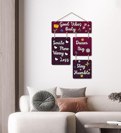 Artvibes Decorative Wall Art Mdf Wooden Hanger for Living Room | Quotes Item | Wall Art