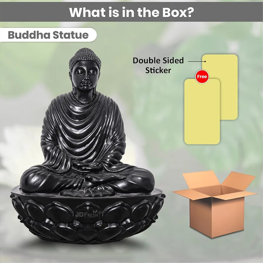 Jd Fresh 6 Inch Gautam Buddha Statue - Black