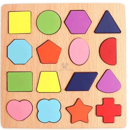 Trinkets & More Shape Puzzles Game Learning Board Montessori Toys Peg Puzzle Geometric Colour Matching for Toddlers Preschoolers Early Educational 2+ Years 