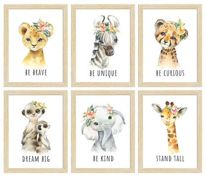 ArtX Wall Paintings For Kids Room Animals Kids Room Wall Frame Set Of 6