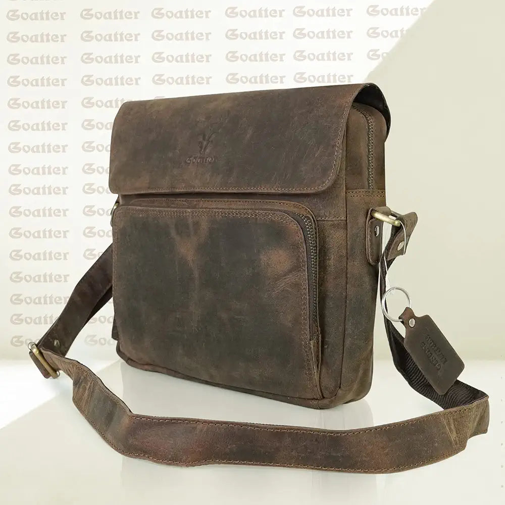 Goatter Men's Hunter Leather 12 Inch Messenger Bag [GTHT-11]