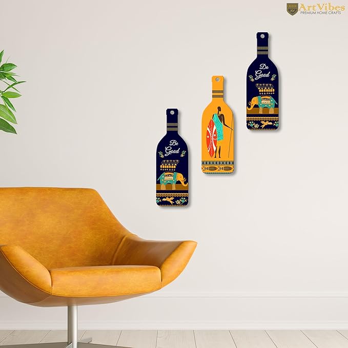 Artvibes Be Good Do Good Wooden Wall Hanging for Home Decor | Set of 3