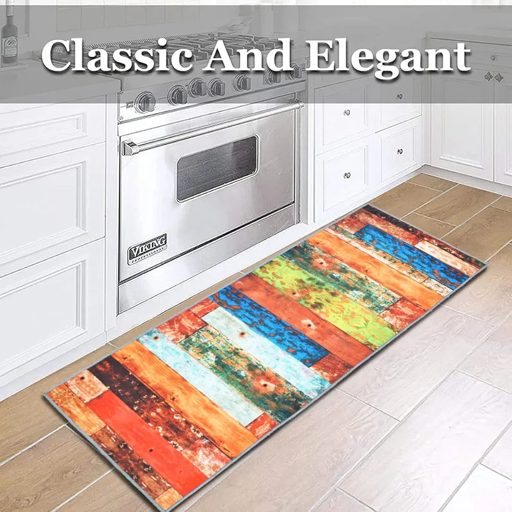 Ishro Home 3d Printed Bedside Runner Carpet Anti Skid For Home Kitchen Colour Stripes