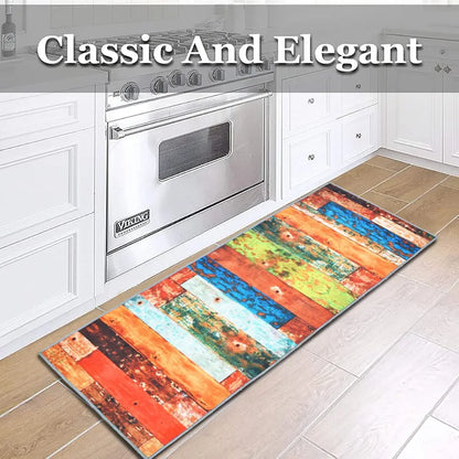 Ishro Home 3d Printed Bedside Runner Carpet Anti Skid For Home Kitchen Colour Stripes