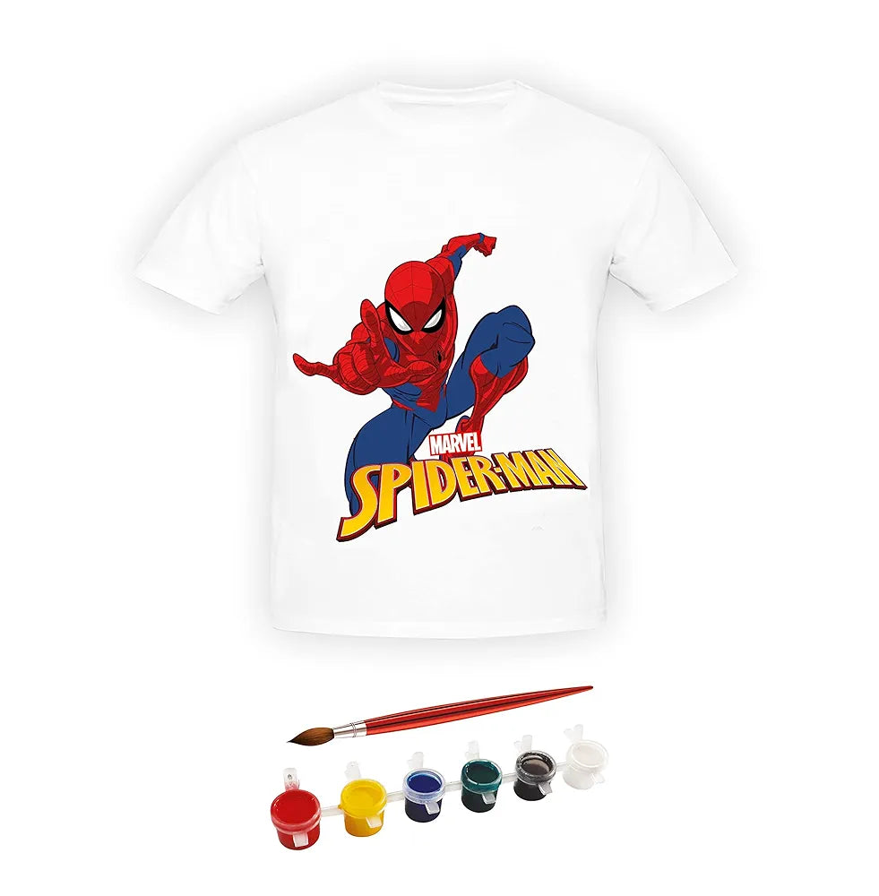 RATNA'S Paint Your T-Shirt Marvel Spiderman Theme DIY Kit with Free Size T-Shirt for 5-12 Years Kids 