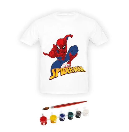 RATNA'S Paint Your T-Shirt Marvel Spiderman Theme DIY Kit with Free Size T-Shirt for 5-12 Years Kids 