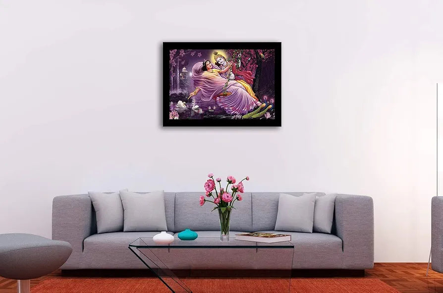 Lifehaxtore Beautiful Swinging Radha Krishna Art Framed Painting